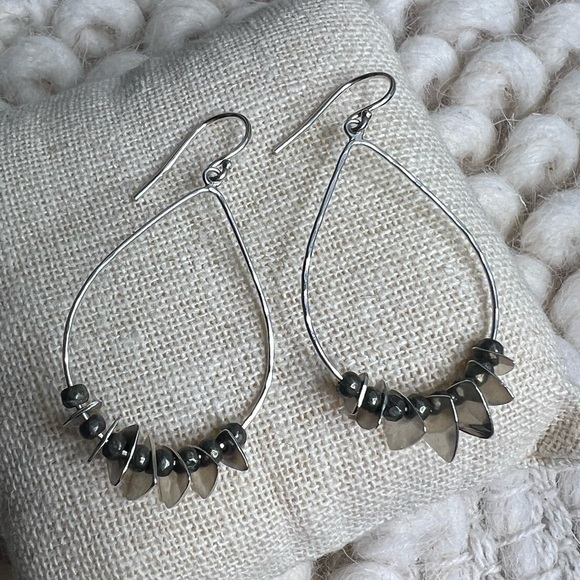 Silpada Sterling Silver “Patterned Pyrite” Earrings - Picture 3 of 6